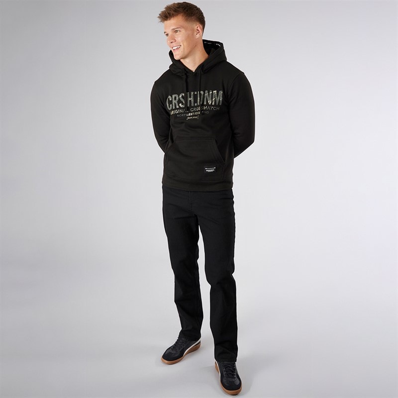 Crosshatch Herre Dalesman Relaxed Fit Jeans Sort Vask - Billede 4