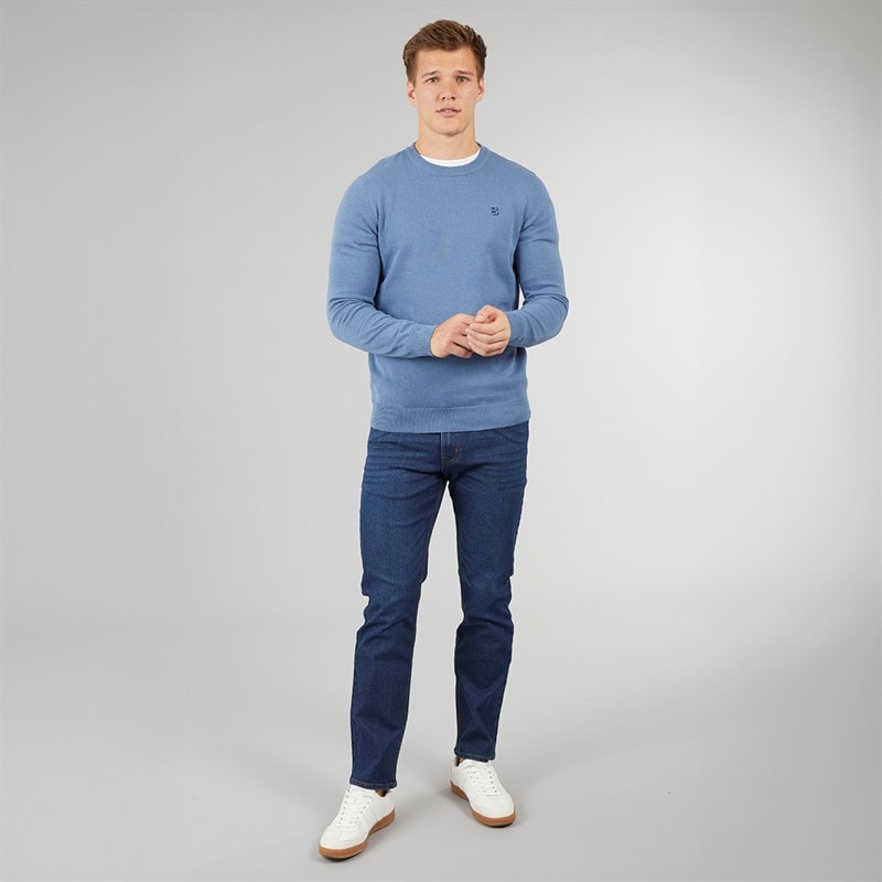 Crosshatch Herre Draker Straight Jeans Mørk Vask - Billede 4