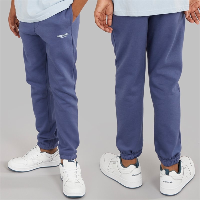 Crosshatch Drenge Tre Delt Hoodie Sweatshirt T-Shirt Og Joggingbukser Sæt Denim Blå/Is Blå - Billede 3