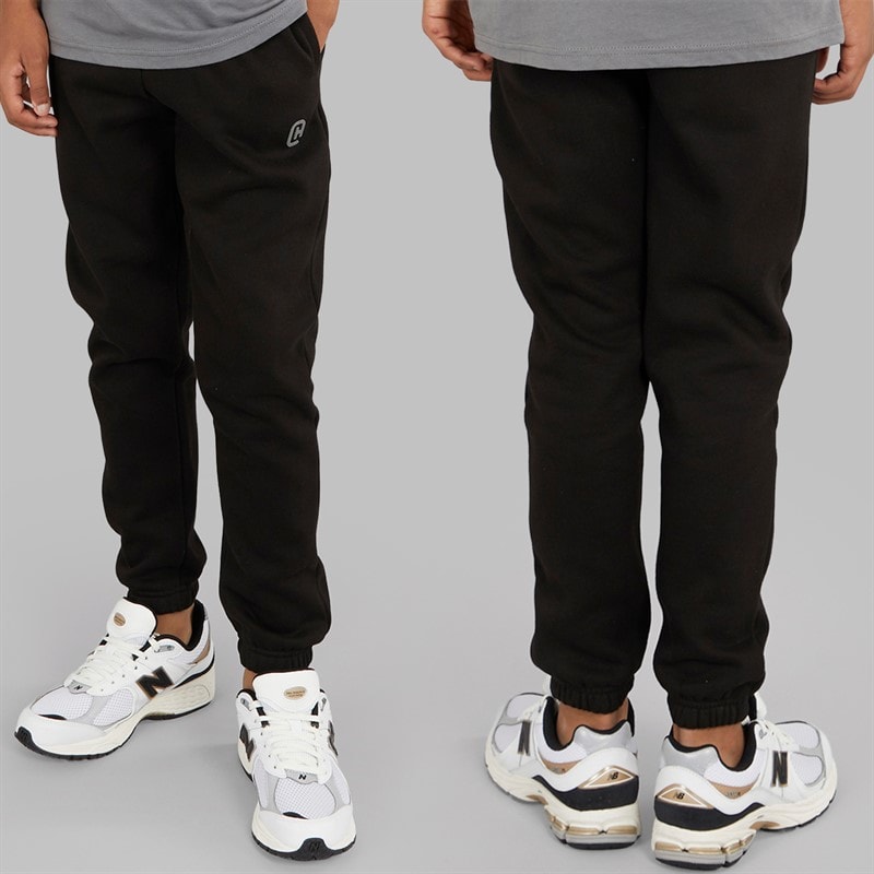 Crosshatch Drenge Tre Dele Hættetrøje T-shirt Og Joggingbukser Sæt Sort/Koksgrå - Billede 3