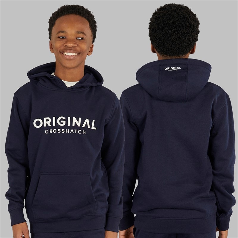 Crosshatch Drenge Fire Dele Hættetrøje Sweatshirt T-shirt Og Joggingbukser Sæt Navy/Off White - Billede 5