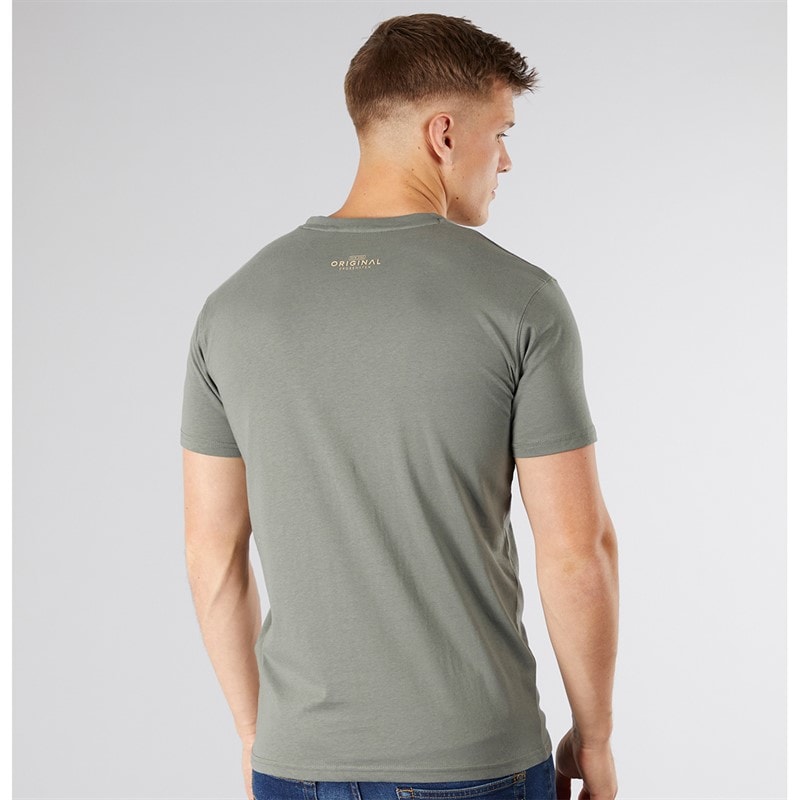 Crosshatch Herre Chevin T-Shirt Oliven - Billede 2