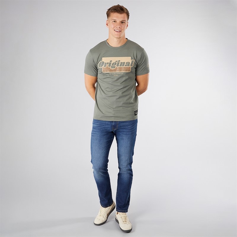 Crosshatch Herre Chevin T-Shirt Oliven - Billede 4