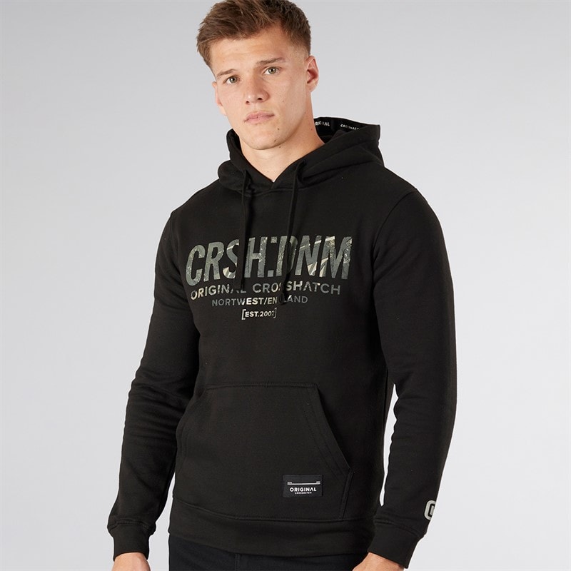 Crosshatch Herre Campbox Hættetrøje Sort - Billede 1