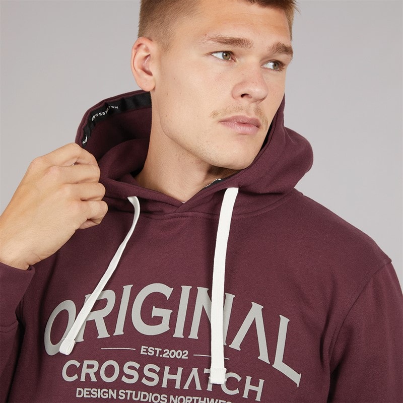 Crosshatch Herre Vintage Hættetrøje Rosin - Billede 3