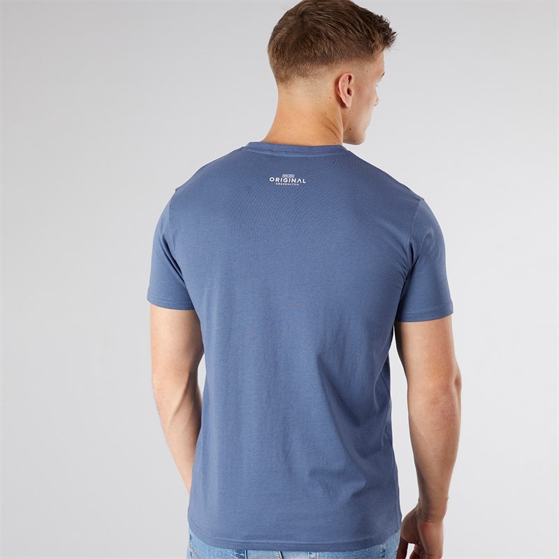 Crosshatch Herre Mappedout T-Shirt Denim - Billede 2