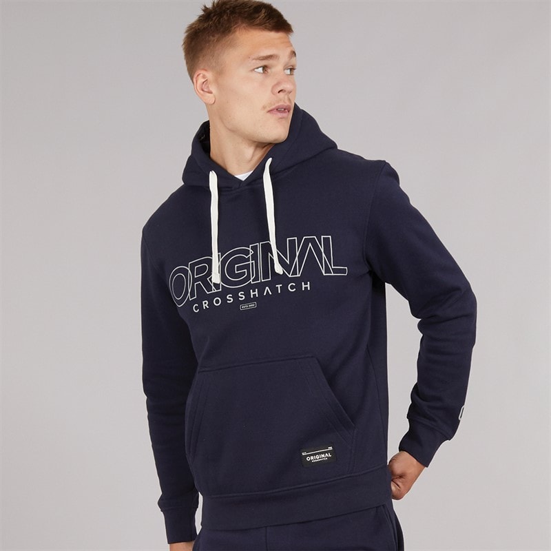 Crosshatch Herre Carrimoore Hættetrøje Navy - Billede 1