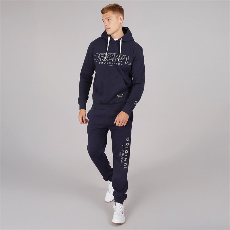 Crosshatch Herre Carrimoore Hættetrøje Navy - Billede 4