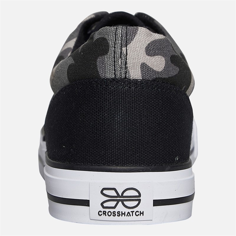 Crosshatch Herre Skywalk Lærred Pumps Black Camo/Sort - Billede 3