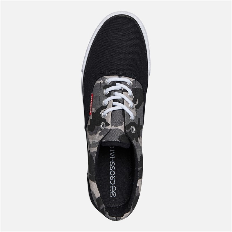 Crosshatch Herre Skywalk Lærred Pumps Black Camo/Sort - Billede 4