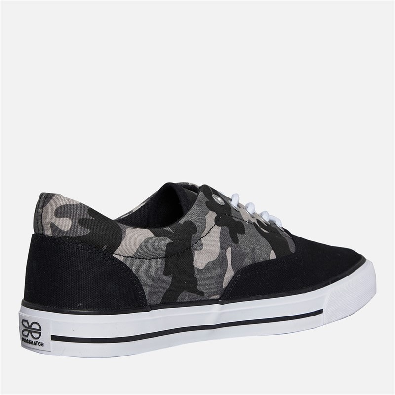 Crosshatch Herre Skywalk Lærred Pumps Black Camo/Sort - Billede 5
