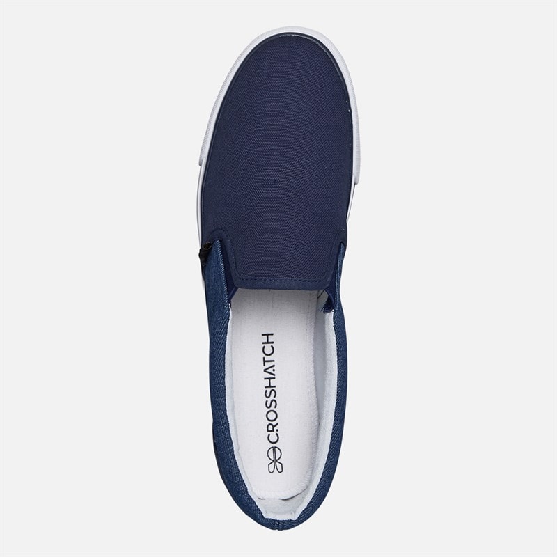 Crosshatch Herre Ramp slip on kanvas sko Navy/Dark Chambray - Billede 4