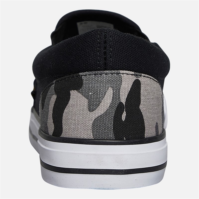 Crosshatch Herre Ramp slip on kanvas sko Black Camo/Sort - Billede 3