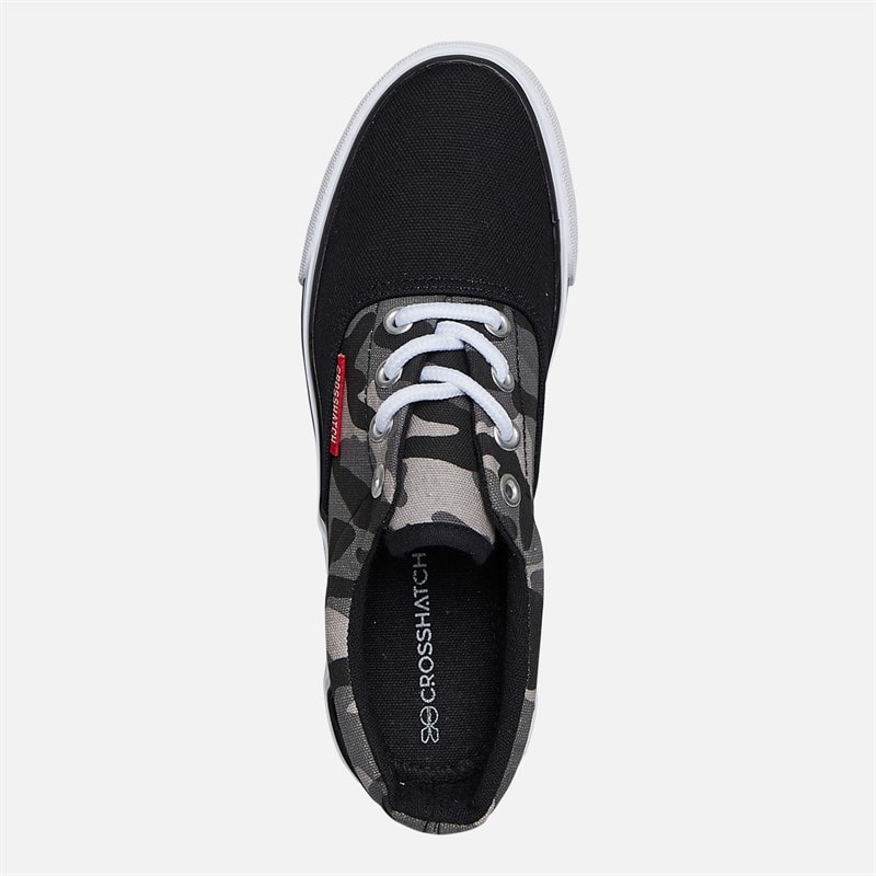 Crosshatch Junior Drenge Skywalk lærredssko Black Camo - Billede 4