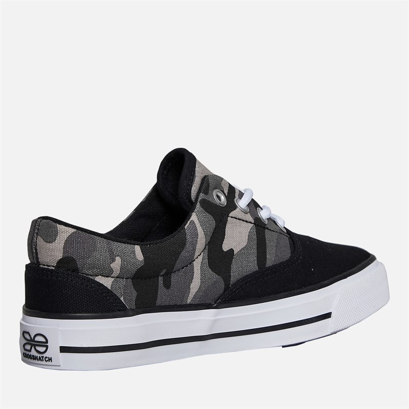 Crosshatch Junior Drenge Skywalk lærredssko Black Camo - Billede 5