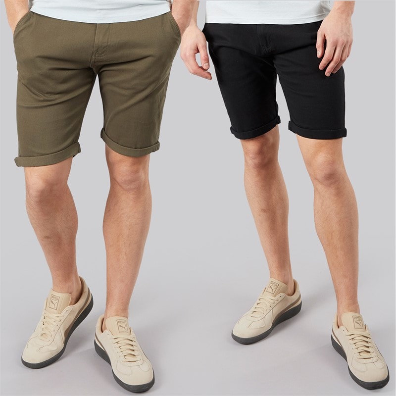 Crosshatch Herre Sinwood to pak chinos shorts Khaki/Sort