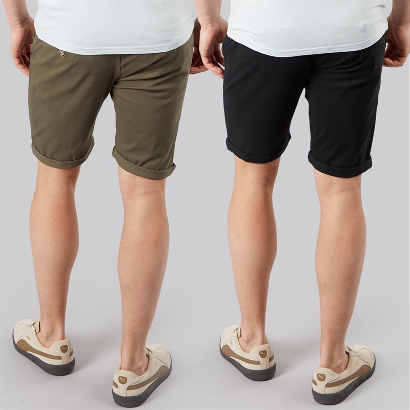 Crosshatch Herre Sinwood to pak chinos shorts Khaki/Sort - Billede 2