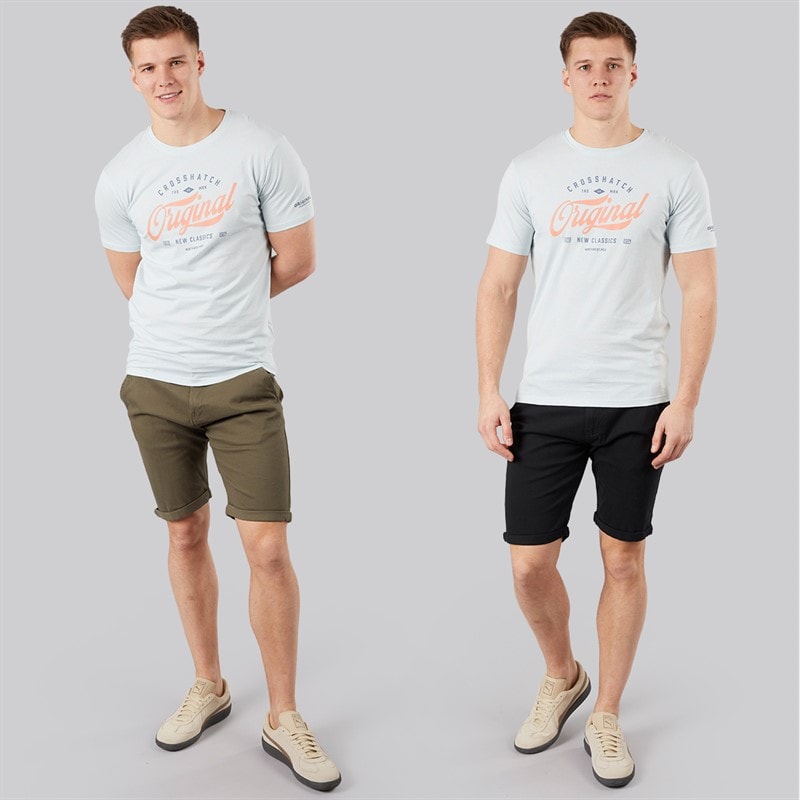 Crosshatch Herre Sinwood to pak chinos shorts Khaki/Sort - Billede 4