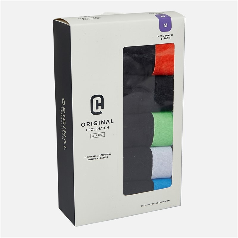 Crosshatch Herre Prismara Fem Pak Boksershorts Sort - Billede 2