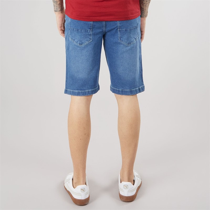 Crosshatch Herre Kamaline Denim Shorts Mid Wash - Billede 2