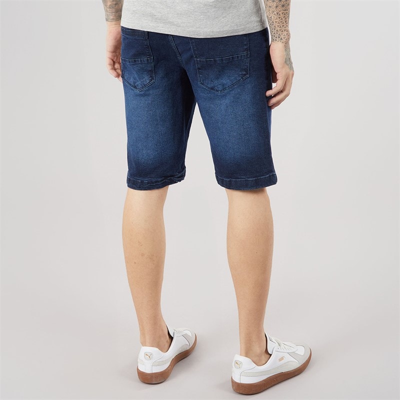 Crosshatch Herre Kamaline Denim Shorts Dark Wash - Billede 2