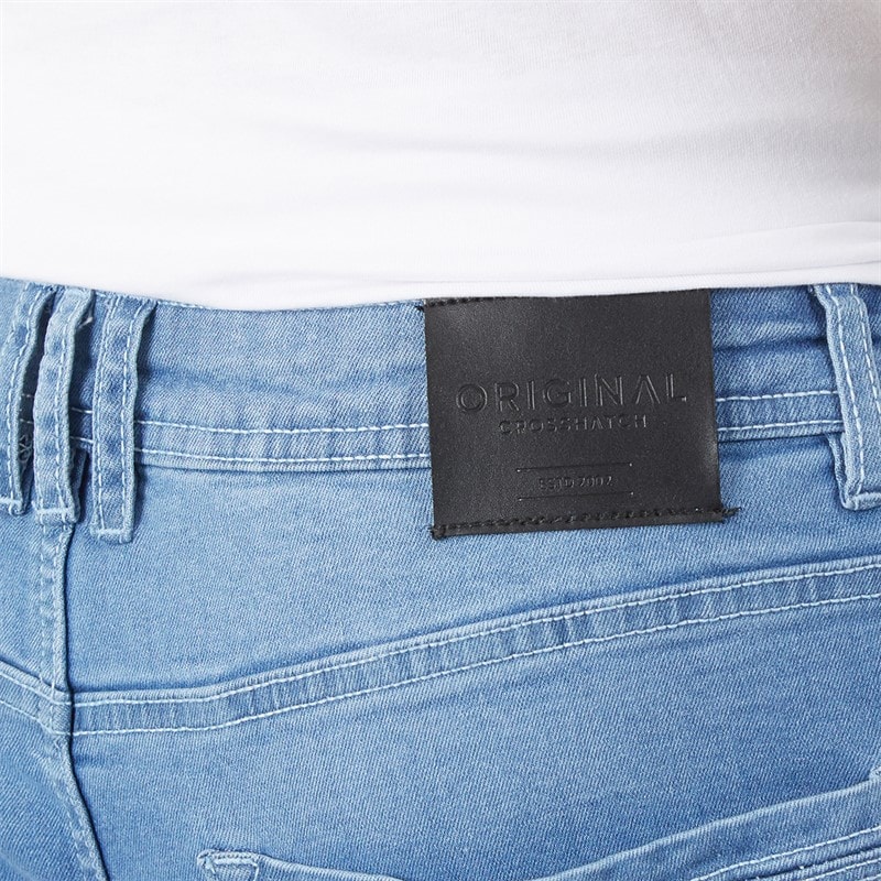 Crosshatch Herre Hammersmith Denim Shorts Light Wash - Billede 3