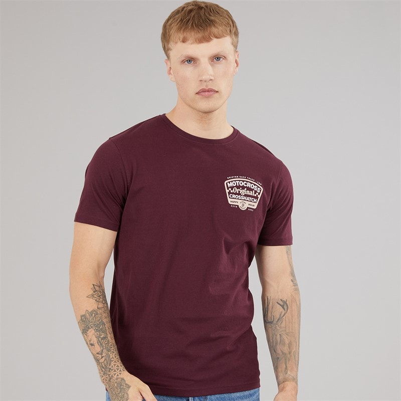 Crosshatch Herre Motocross T-Shirt Rasin