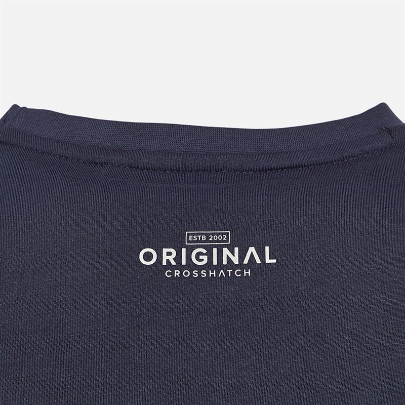 Crosshatch Herre Carrimoore T shirt Marineblå - Billede 2