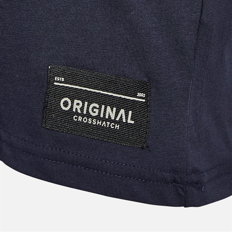 Crosshatch Herre Carrimoore T shirt Marineblå - Billede 3