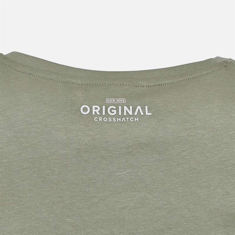 Crosshatch Herre Backdrafts T Shirt Lys oliven - Billede 2