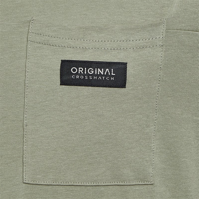 Crosshatch Herre Backdrafts T Shirt Lys oliven - Billede 3