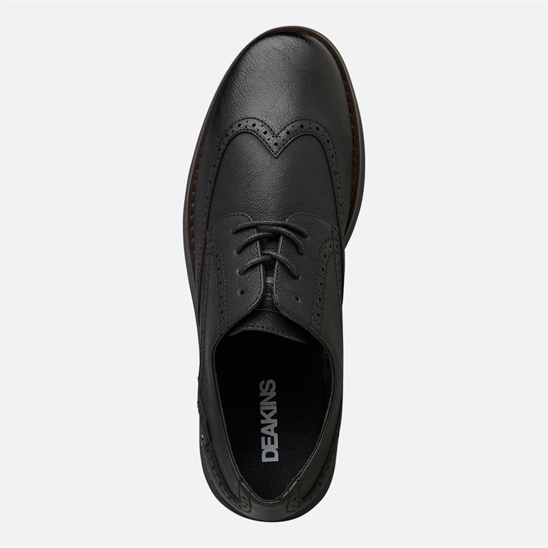 Deakins Herre Karl Brogue Sko Sort/Charcoal - Billede 4