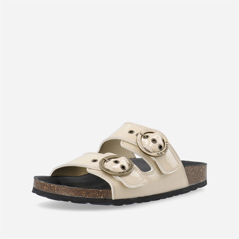 Ca'Shott Dame Cashelle To Spænder Sandaler i Patentlæder Beige - Billede 4