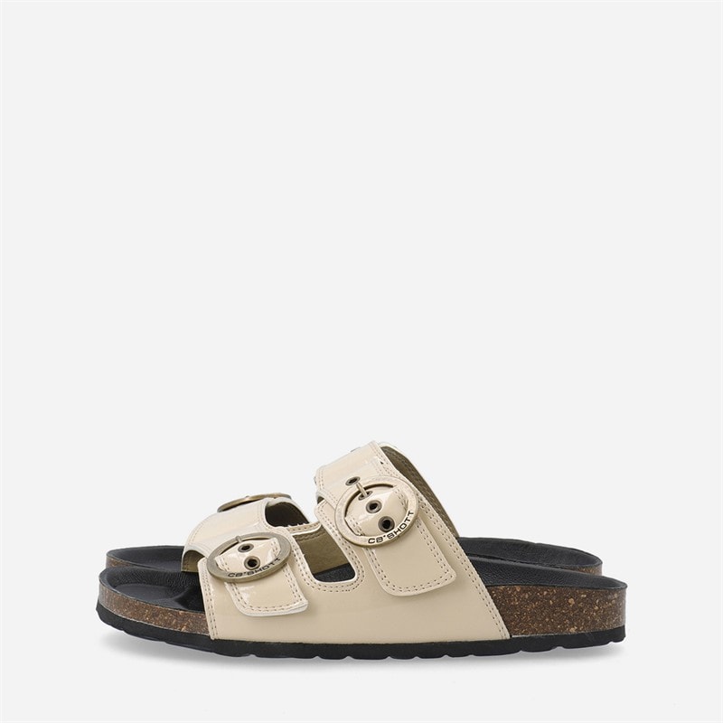 Ca'Shott Dame Cashelle To Spænder Sandaler i Patentlæder Beige - Billede 5