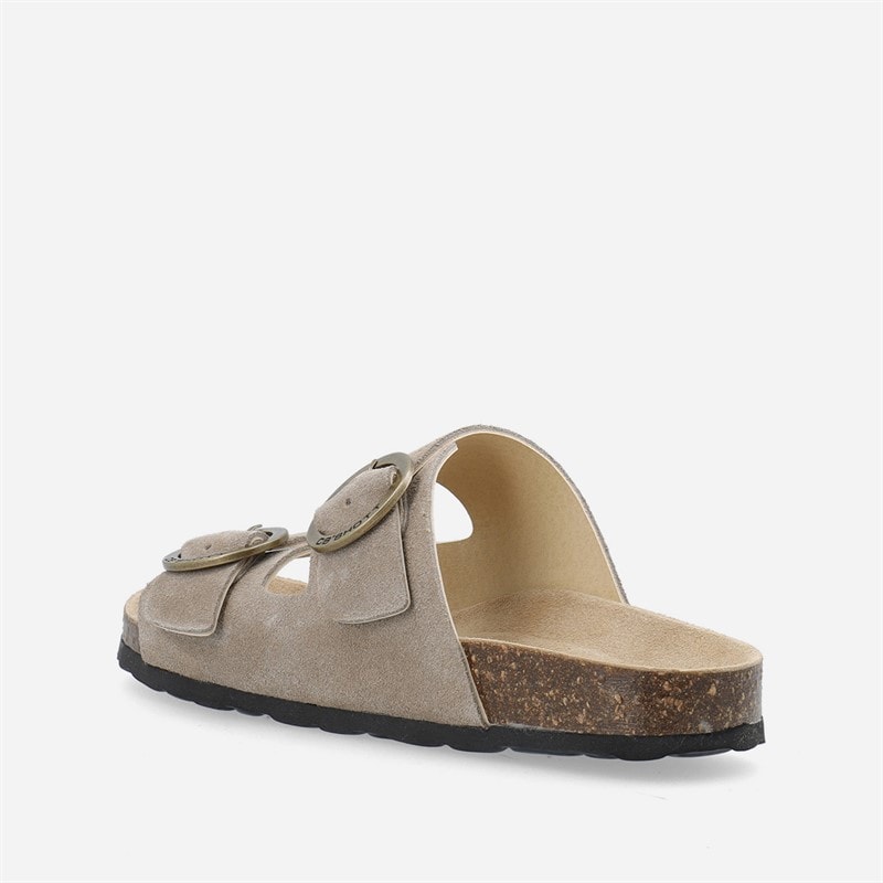 Ca'Shott Dame Cashelle To Spænder Ruskind Slide Sandaler Taupe - Billede 3