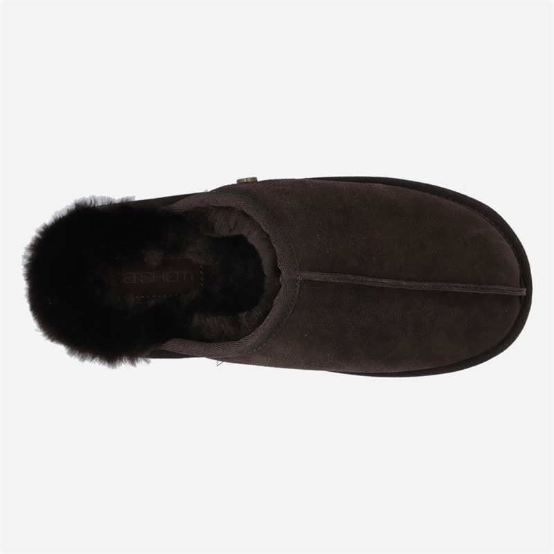 Ca'Shott Dame Caslynn hjemme ruskind hjemmesko Dark Brown - Billede 4
