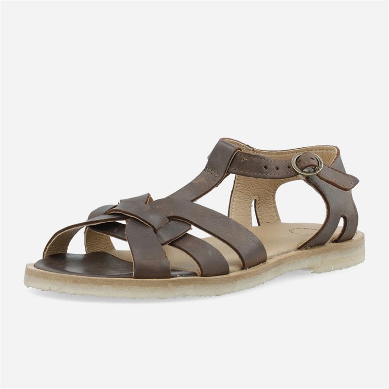 Ca'Shott Dame Casgitta Feminine West Læder Sandaler Coffee - Billede 2