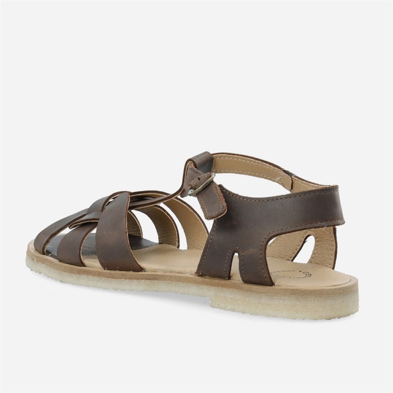 Ca'Shott Dame Casgitta Feminine West Læder Sandaler Coffee - Billede 3