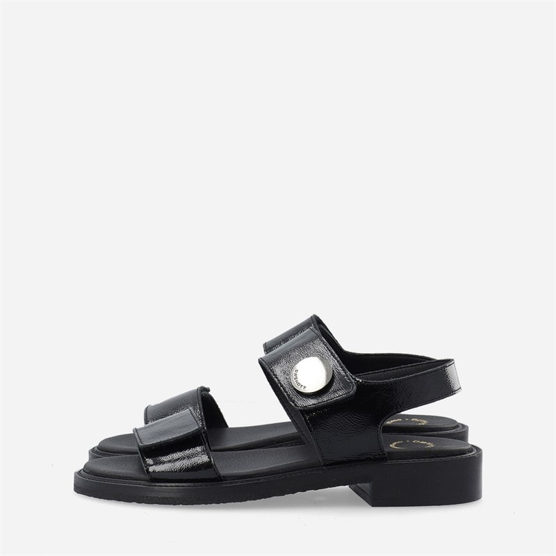 Ca'Shott Dame Casgrace Velcro Patent Sandaler Sort
