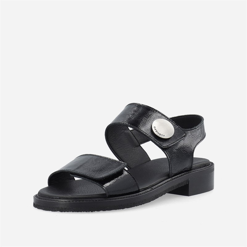 Ca'Shott Dame Casgrace Velcro Patent Sandaler Sort - Billede 2