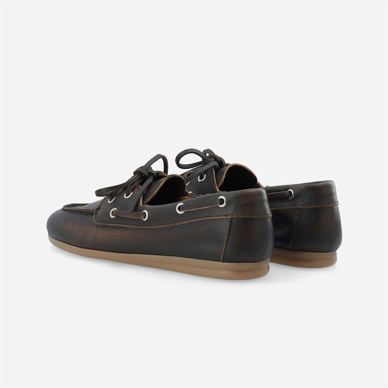 Ca'Shott Dame Cascille distressed læder bådsko Brown Distressed - Billede 3