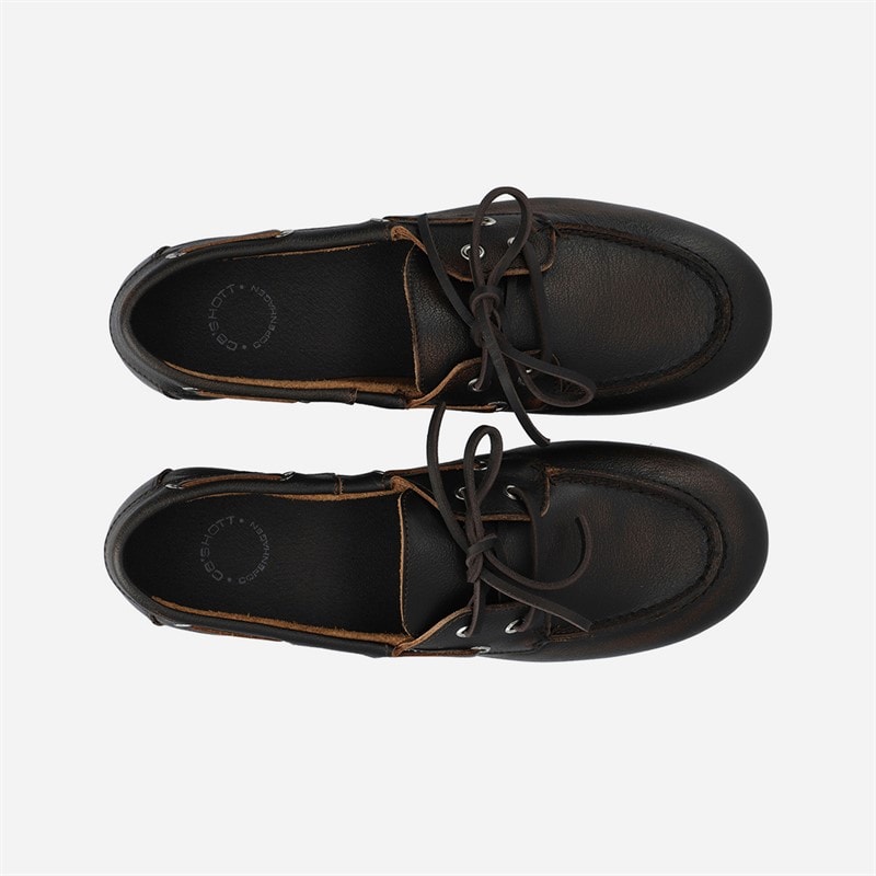 Ca'Shott Dame Cascille distressed læder bådsko Brown Distressed - Billede 4