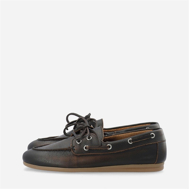 Ca'Shott Dame Cascille distressed læder bådsko Brown Distressed - Billede 5