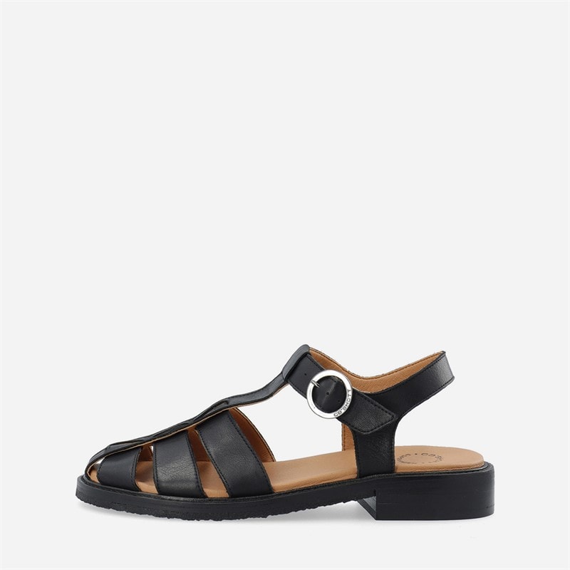 Ca'Shott Dame Casgrace Læder Fisker Sandaler Sort - Billede 1