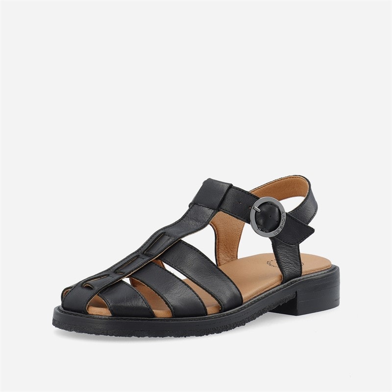 Ca'Shott Dame Casgrace Læder Fisker Sandaler Sort - Billede 2