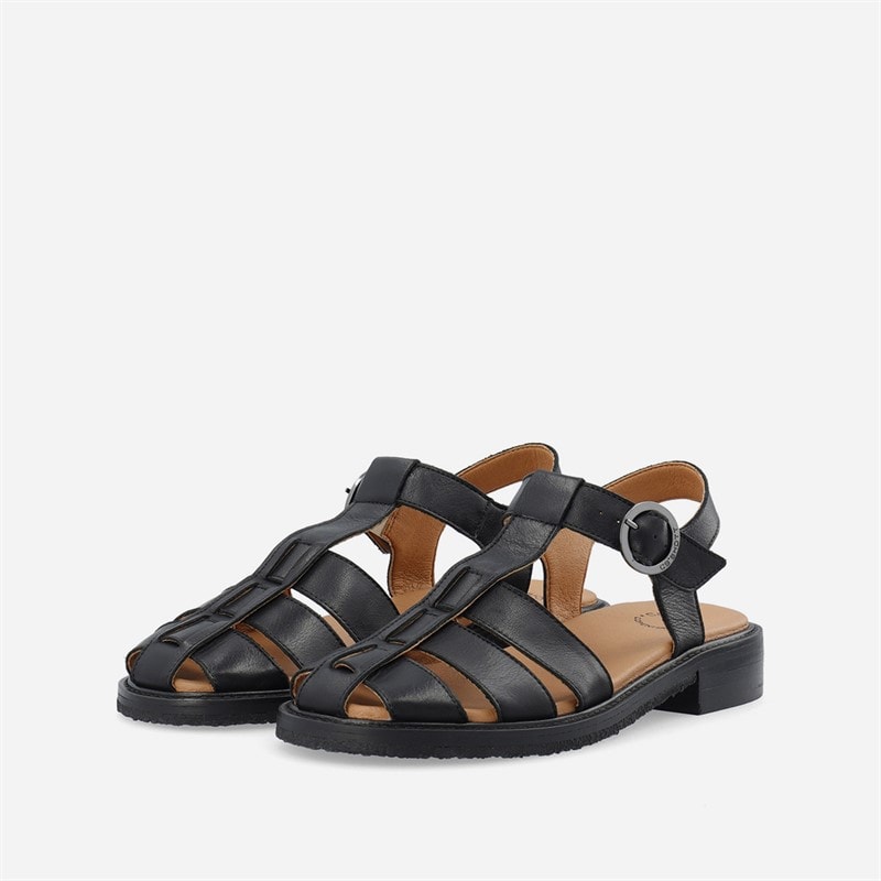 Ca'Shott Dame Casgrace Læder Fisker Sandaler Sort - Billede 3