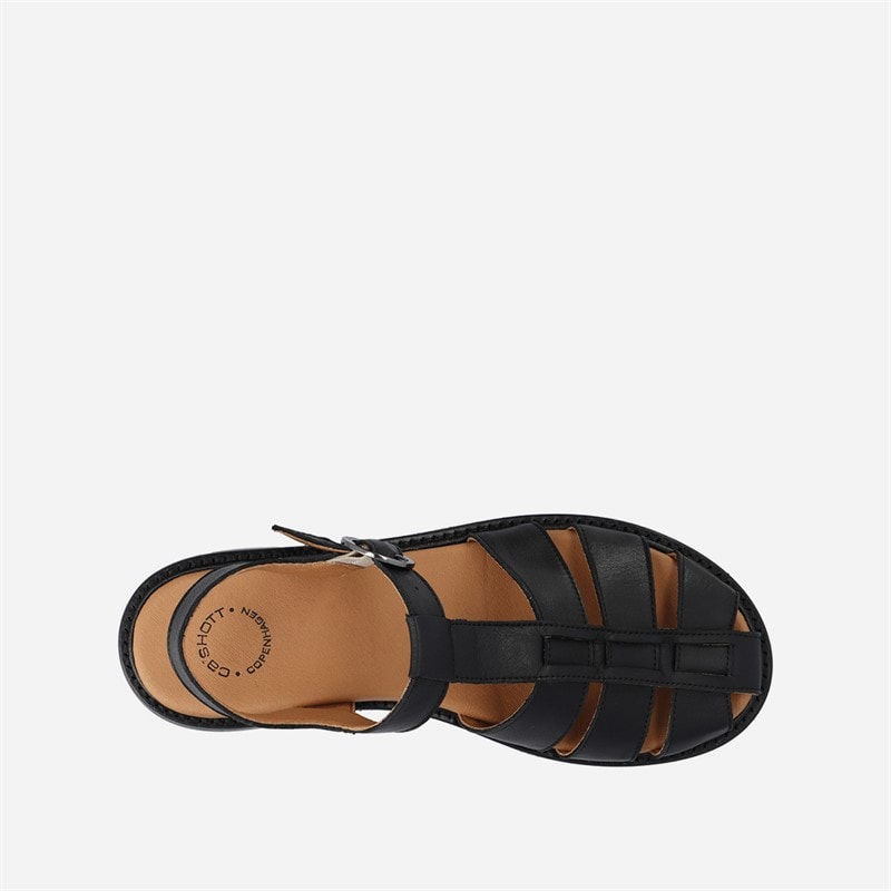 Ca'Shott Dame Casgrace Læder Fisker Sandaler Sort - Billede 4