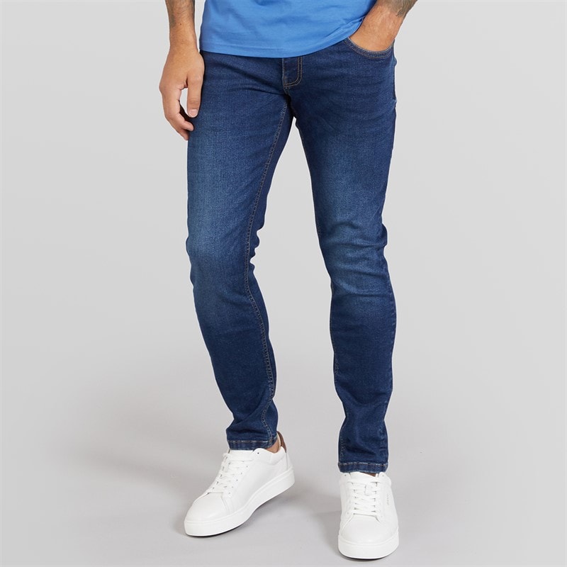 Duck And Cover Herre Maylead Slim Fit Jeans Mørk Vask