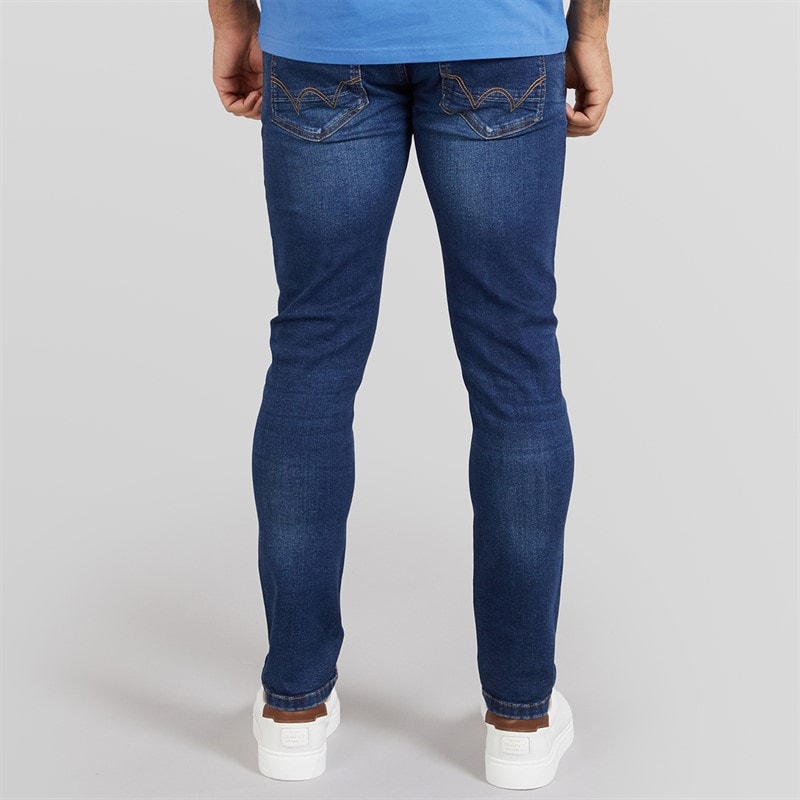 Duck And Cover Herre Maylead Slim Fit Jeans Mørk Vask - Billede 2