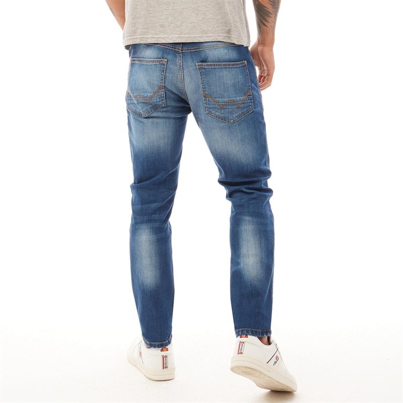 Duck And Cover Herre Tranfold Slim Fit Jeans Stonewash - Billede 2